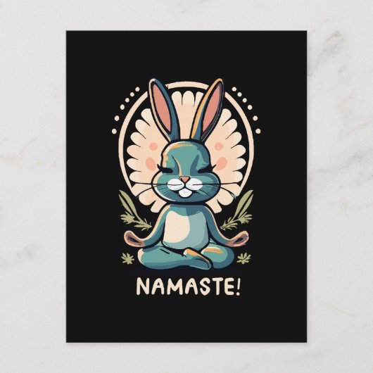 Namaste Bunny Yoga Konijn Meditatie Informatiekaartje (Voorkant)