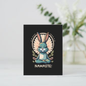 Namaste Bunny Yoga Konijn Meditatie Informatiekaartje (Staand voorkant)