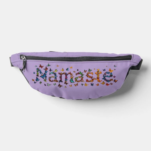 Namaste Butterfly Graphic Yoga Art Lavender Purple Heuptasje (Liggend)