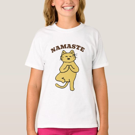 Namaste Cat Kinder Shirt - Funny Cat Gezegde T-shi (Voorkant)