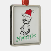 Namaste Cat Metalen Ornament (Rechts)