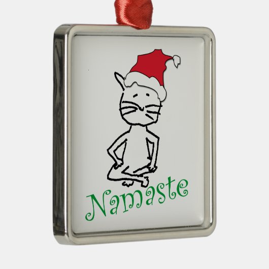 Namaste Cat Metalen Ornament (Rechts)