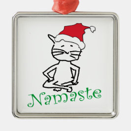 Namaste Cat Metalen Ornament