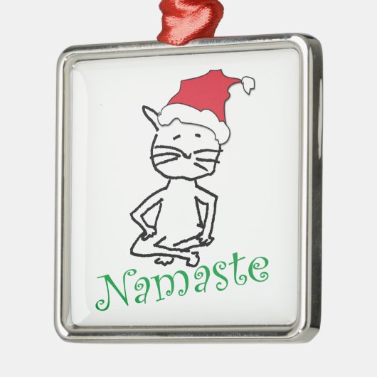 Namaste Cat Metalen Ornament (Links)