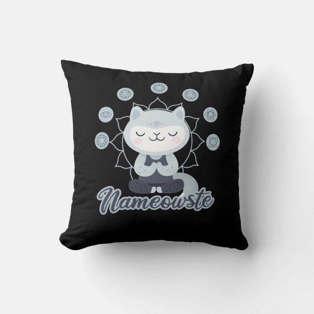 Namaste Cat Yoga Meditation Kitten Cute Pet Kussen (Voorkant)