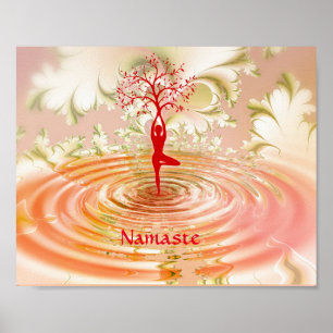 Namaste Citaat Boom des Levens Zen Yoga Poster