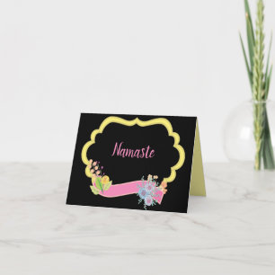 Namaste Citaat Dank Je Gouden Frame Roze Lint Kaart
