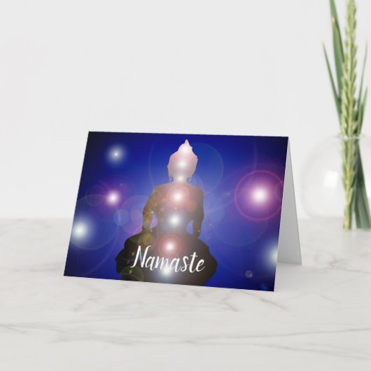 Namaste Citaat Dank u Chakra Yoga Buddha Kaart (Voorkant)