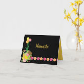 Namaste Citaat Dank u Floral Rozen Bouquet Kaart (Gele Bloem)