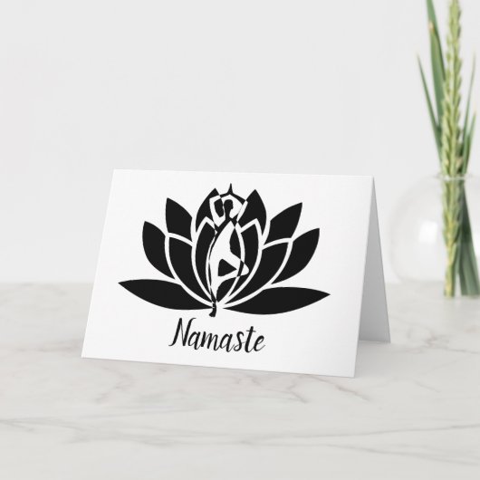 Namaste citaat Dank u Yoga Lotus Kaart (Voorkant)