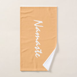 Namaste Citaat Oranje Koraal Yoga Modern Fitness  Handdoek