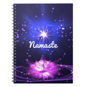 Namaste Citaat Paarse Kristal Lotus & Ster Notitieboek
