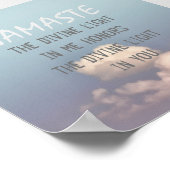 Namaste citaat poster bllue sky en wolken (Hoek)