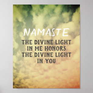Namaste citaat poster lucht en wolken