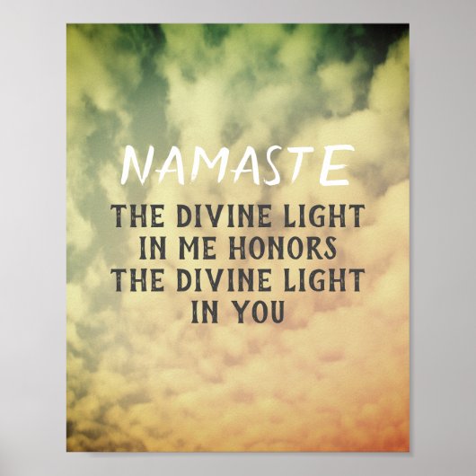 Namaste citaat poster lucht en wolken (Voorkant)