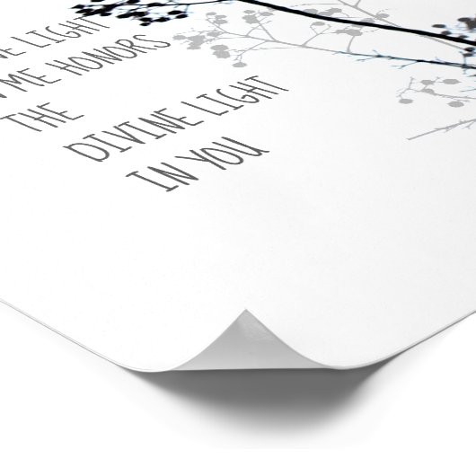 Namaste citaat poster zwarte en witte natuur (Hoek)