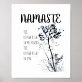 Namaste citaat poster zwarte en witte natuur (Voorkant)