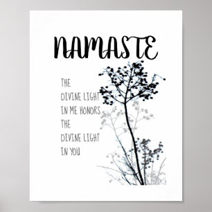 Namaste citaat poster zwarte en witte natuur