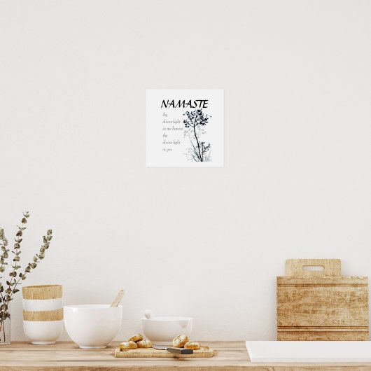 Namaste citaat poster zwarte en witte natuur (Keuken)