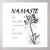 Namaste citaat poster zwarte en witte natuur (Voorkant)