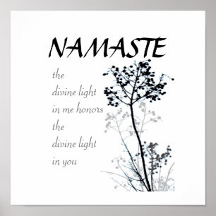 Namaste citaat poster zwarte en witte natuur