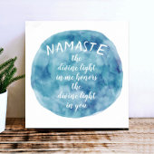 Namaste citaat waterverf kunst blauw en wit poster