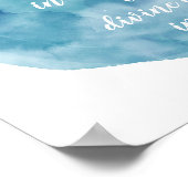 Namaste citaat waterverf kunst blauw en wit poster (Hoek)