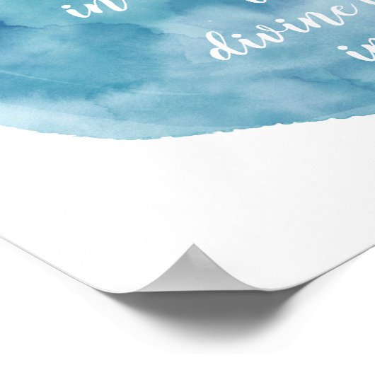 Namaste citaat waterverf kunst blauw en wit poster (Hoek)