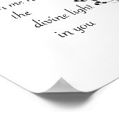 Namaste citaattekst over zwarte en witte natuur poster (Hoek)