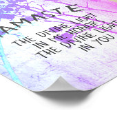 Namaste citeert paarse en blauwe natuur kunst poster (Hoek)