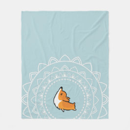 Namaste Corgi Fleece Throw Blanket