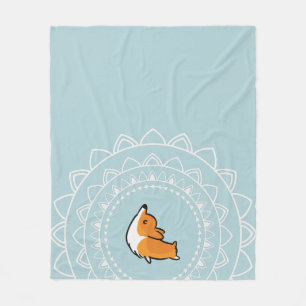 Namaste Corgi Fleece Throw Blanket
