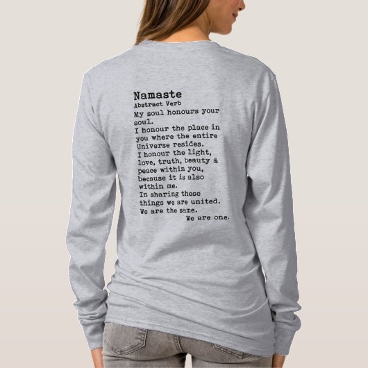 Namaste: Crew Neck met lange mouwen T-shirt (Achterkant)