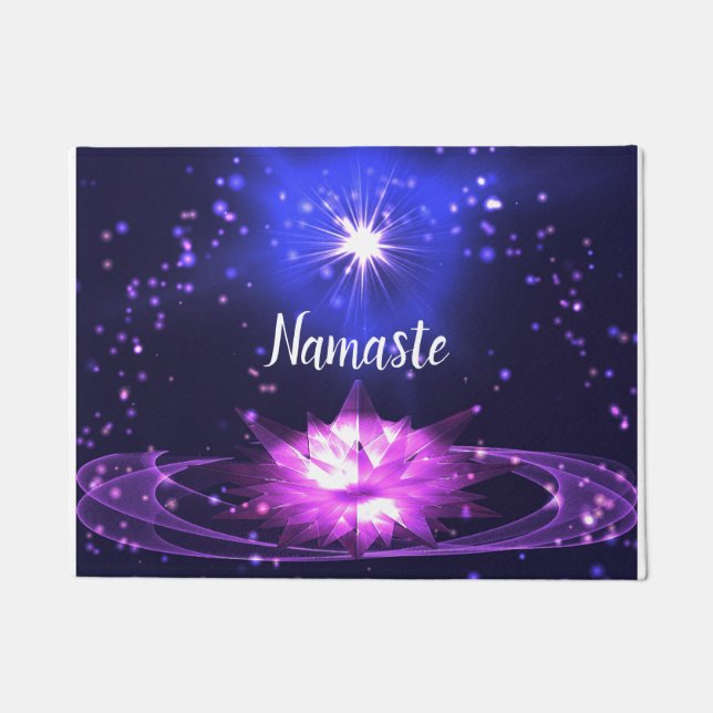 Namaste Crystal Lotus Metafysisch Welkom Deurmat (Voorkant)