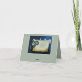 Namaste Dank u elegant blauw Floral design Kaart (Achterkant)