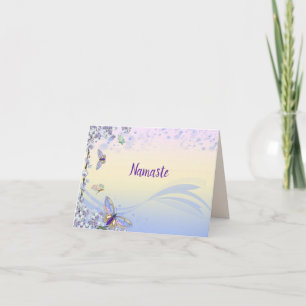 Namaste Dank U Mooi Vlinders Pastel Kaart