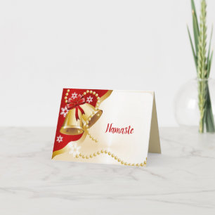 Namaste Dank U Rode Kerstvakantie Gouden Bellen Kaart