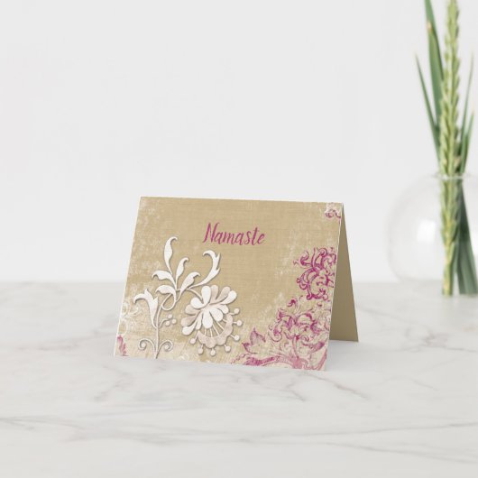 Namaste Dank u Surreal Flowers past aan Kaart (Voorkant)