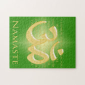 Namaste Definitie met Om Symbol - op Groen Legpuzzel (Horizontaal)