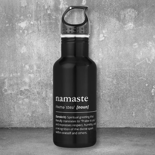 Namaste Definitie Yoga accessoire zwart-wit Waterfles