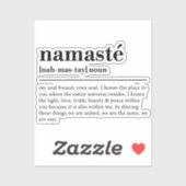 Namaste Definitie Yoga Moderne Minimale Meditatie Sticker (Vel)