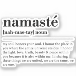 Namaste Definitie Yoga Moderne Minimale Meditatie Sticker