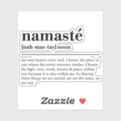 Namaste Definitie Yoga Moderne Minimale Meditatie Sticker (Vel)