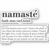 Namaste Definitie Yoga Moderne Minimale Meditatie Sticker (Voorkant)