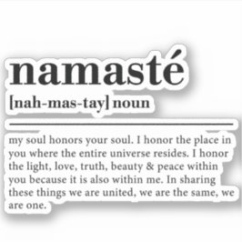 Namaste Definitie Yoga Moderne Minimale Meditatie Sticker