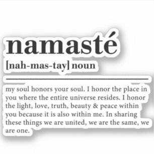 Namaste Definitie Yoga Moderne Minimale Meditatie Sticker