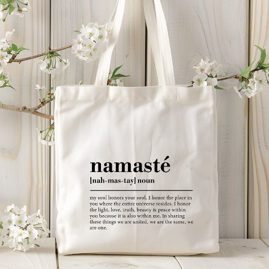 Namaste Definitie Yoga Moderne Minimale Meditatie Tote Bag