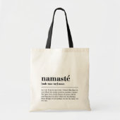 Namaste Definitie Yoga Moderne Minimale Meditatie Tote Bag (Voorkant)