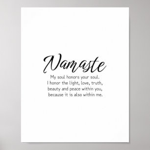 Namaste definitie Zen, Yoga, Inspirerend quote Poster