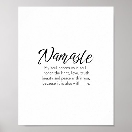 Namaste definitie Zen, Yoga, Inspirerend quote Poster (Voorkant)
